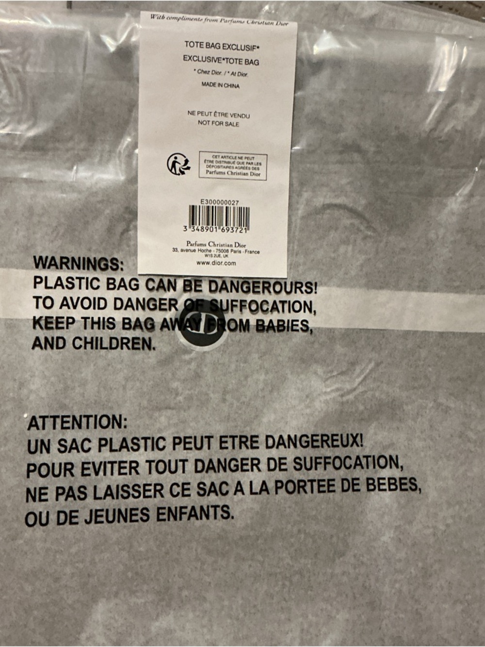 Christian Dior  Tote Bag -black mesh